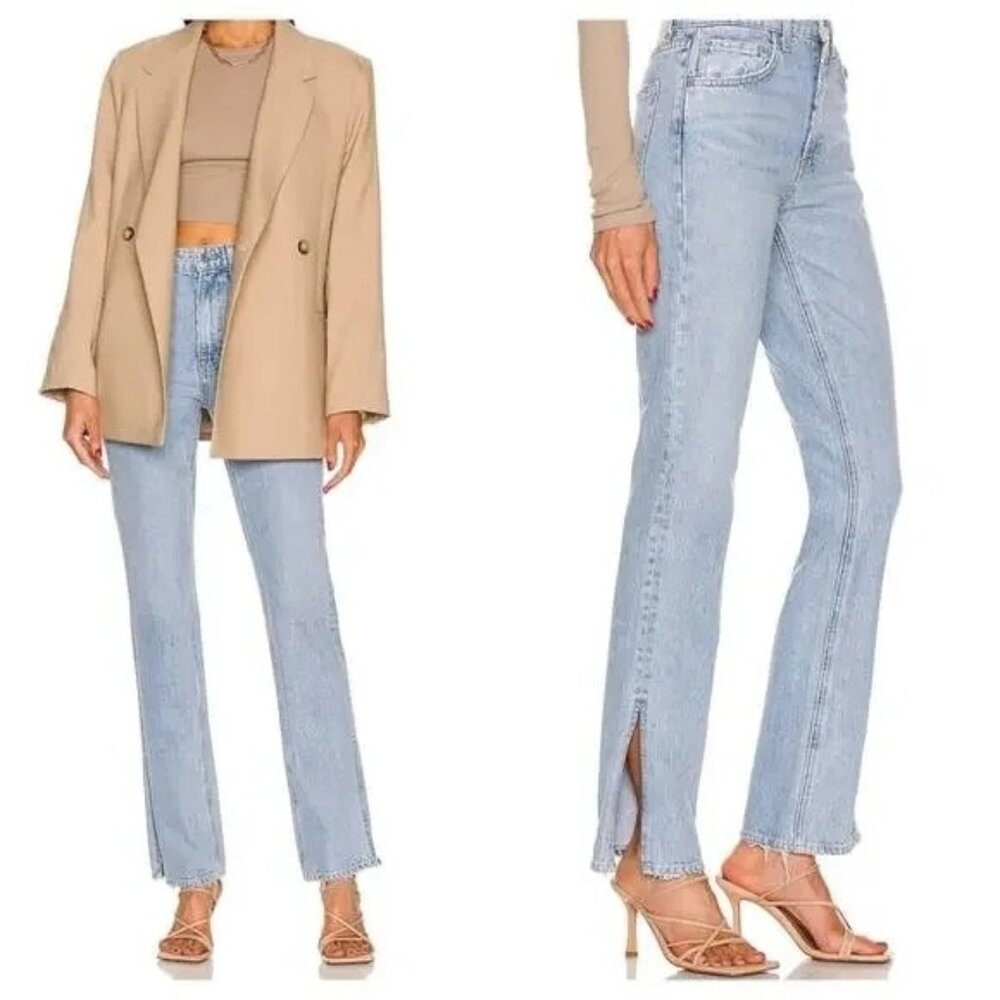 GRLFRND The Harlowe High Rise Boot Hudson Yard Ankle Slit Jeans Womens Size 27